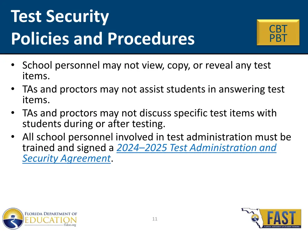test security policies and procedures