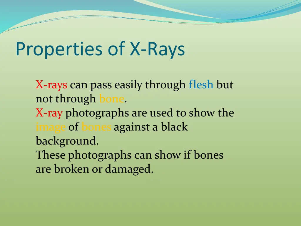properties of x rays