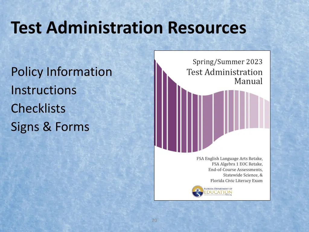 test administration resources