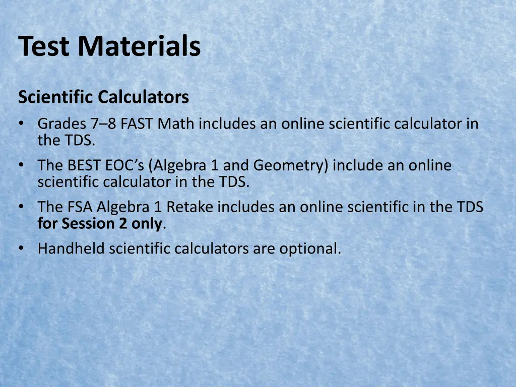 test materials 3