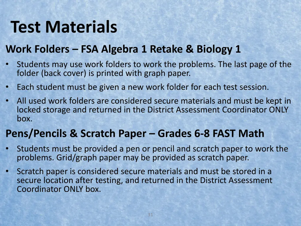 test materials 4