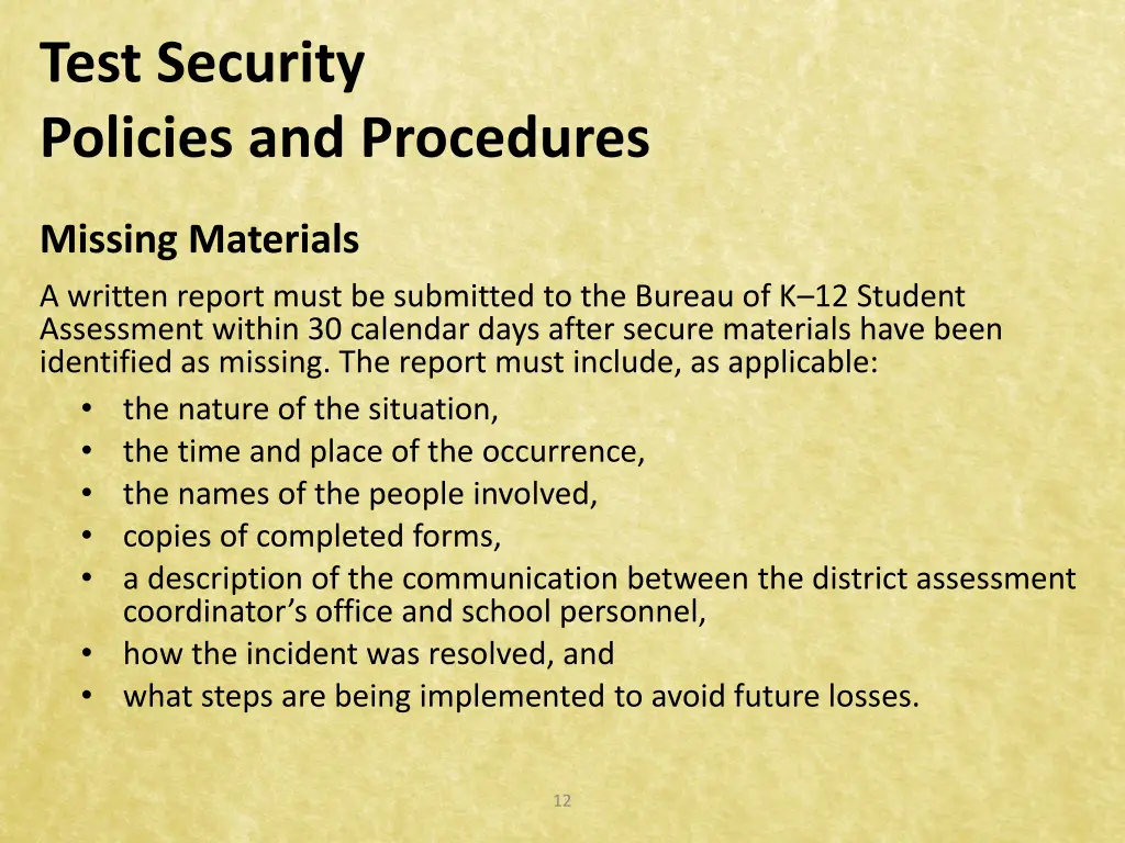 test security policies and procedures 6