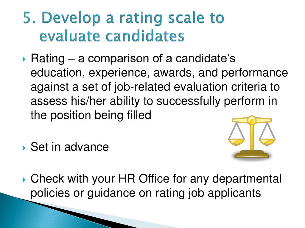 rating a comparison of a candidate s education