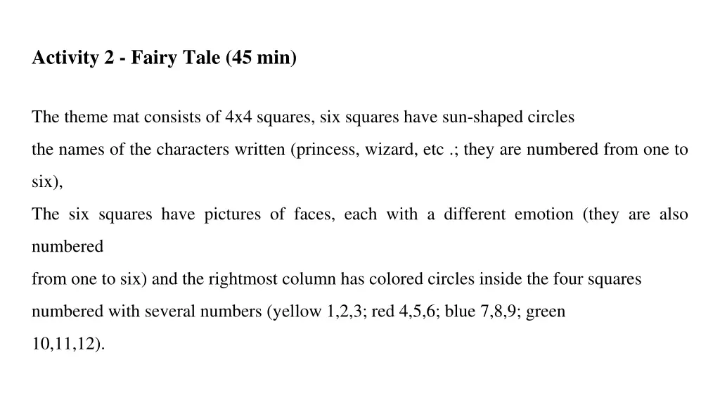 activity 2 fairy tale 45 min