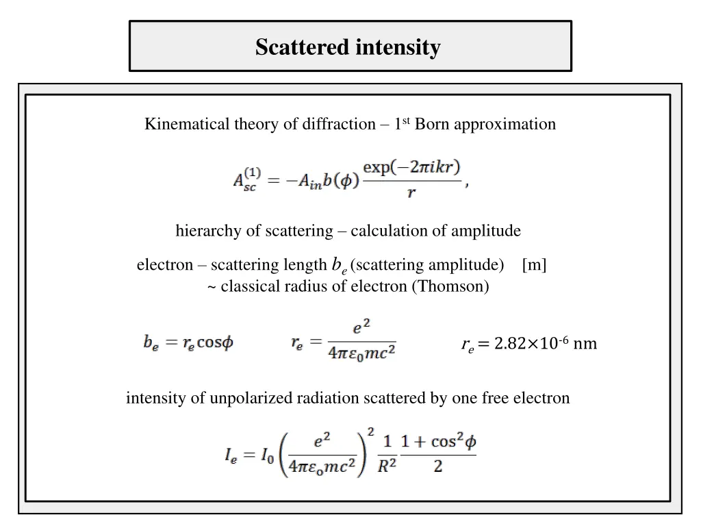 scattered intensity