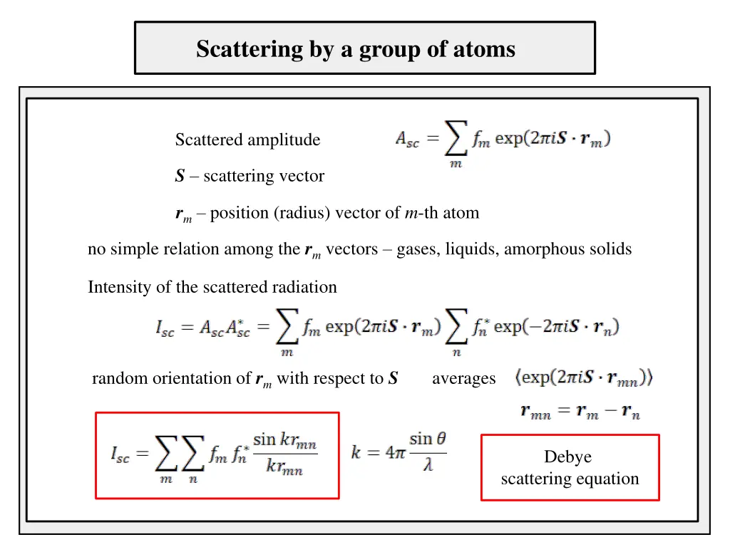 scattering by a group of atoms