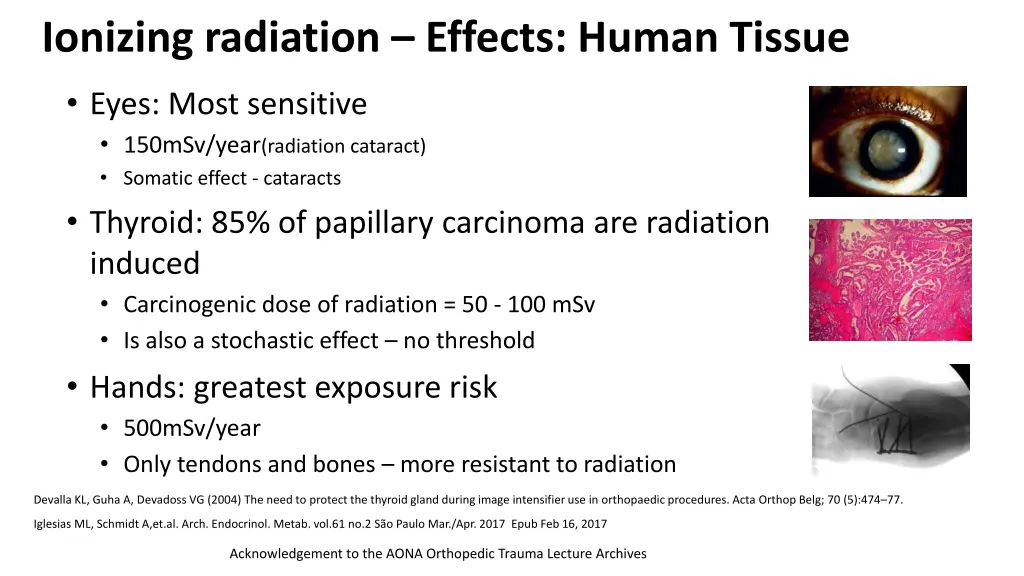 ionizing radiation effects human tissue