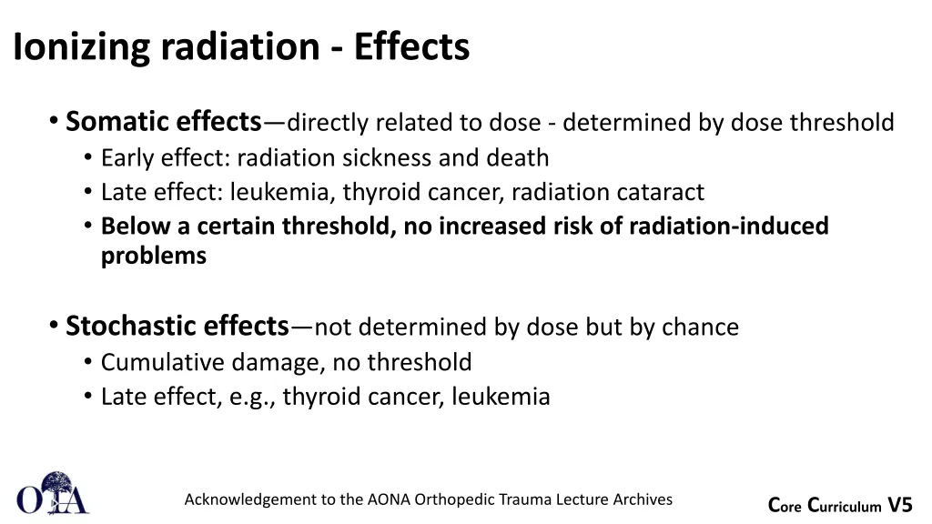 ionizing radiation effects