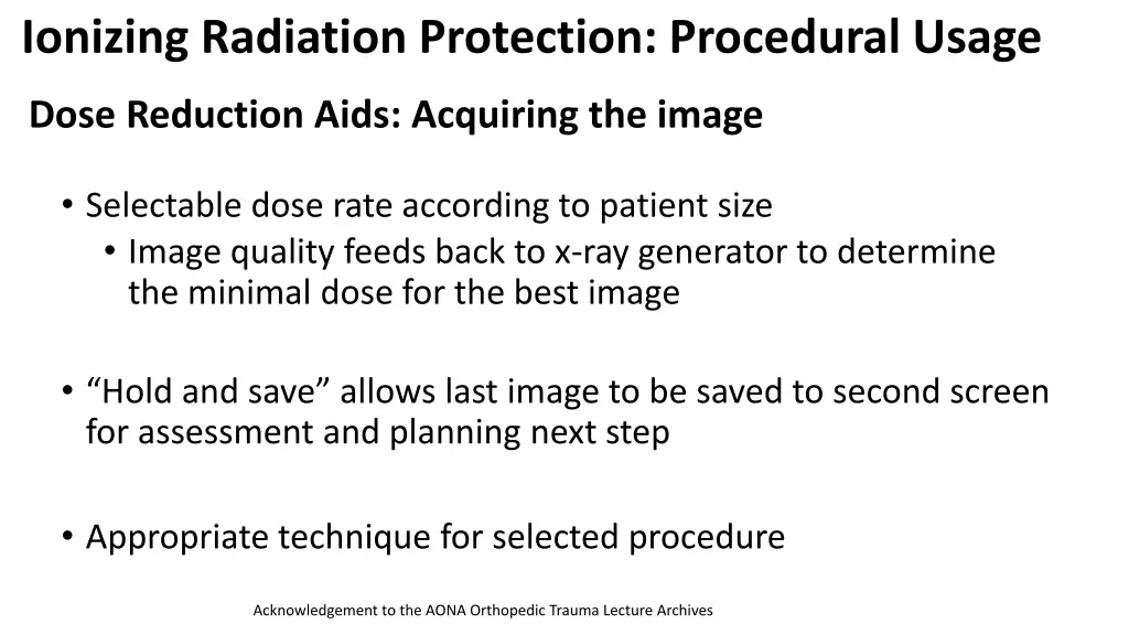 ionizing radiation protection procedural usage 14