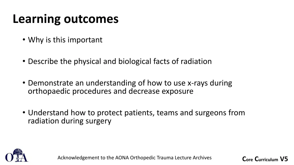 learning outcomes