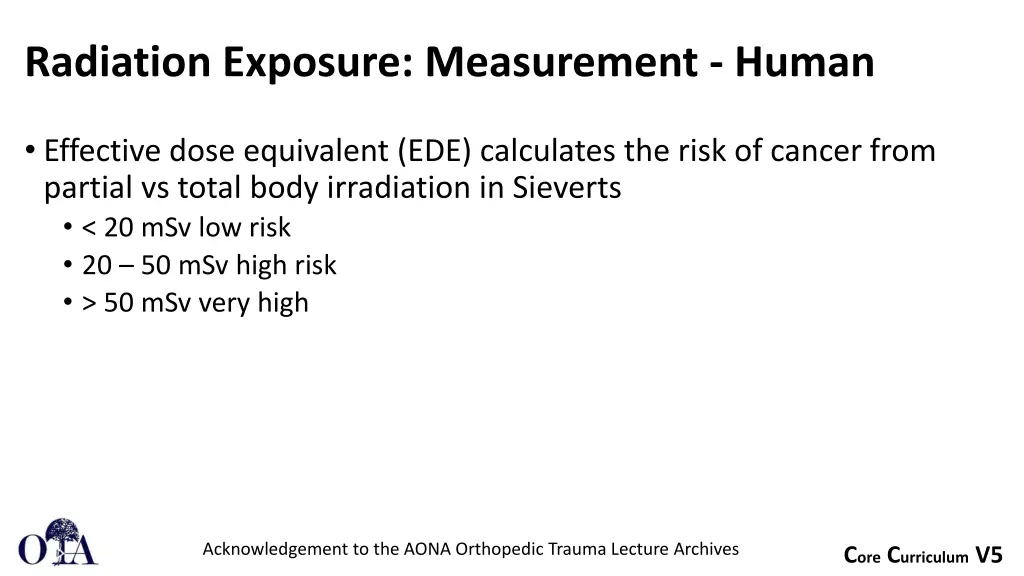 radiation exposure measurement human