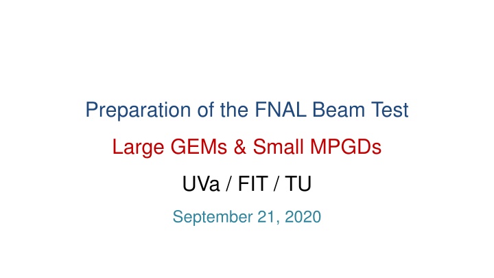 preparation of the fnal beam test