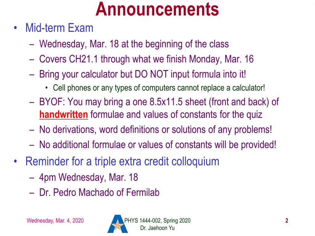 announcements