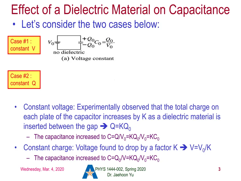 effect of a dielectric material on capacitance