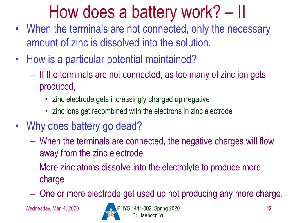 how does a battery work ii when the terminals