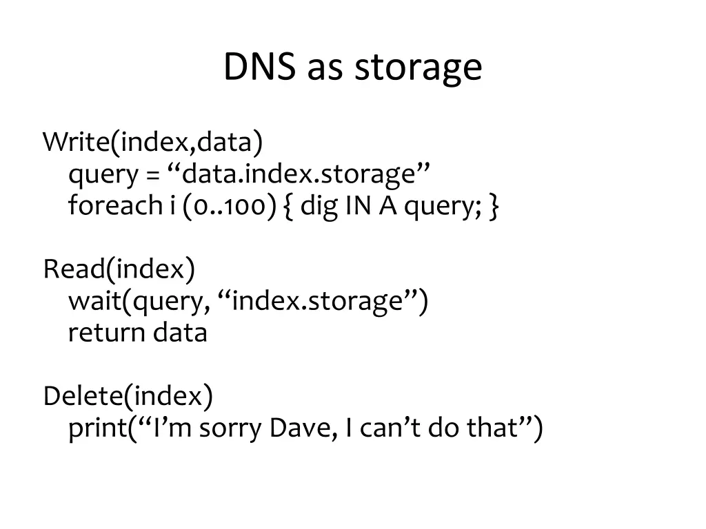 dns as storage 2