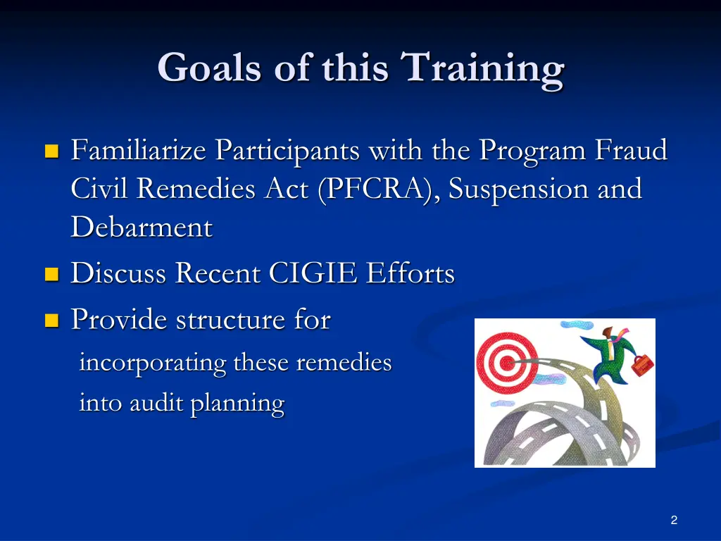 goals of this training