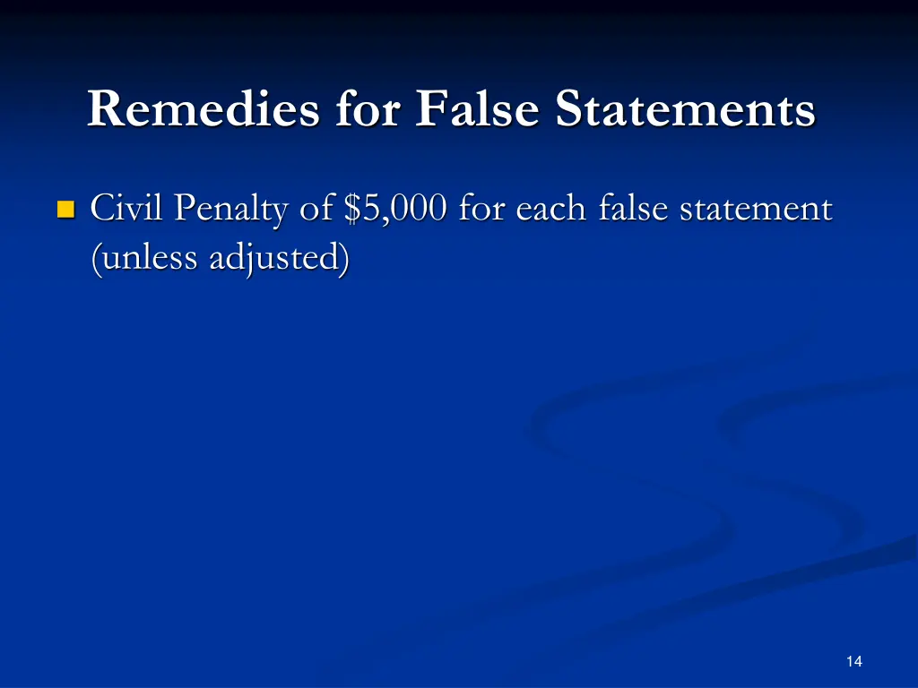 remedies for false statements