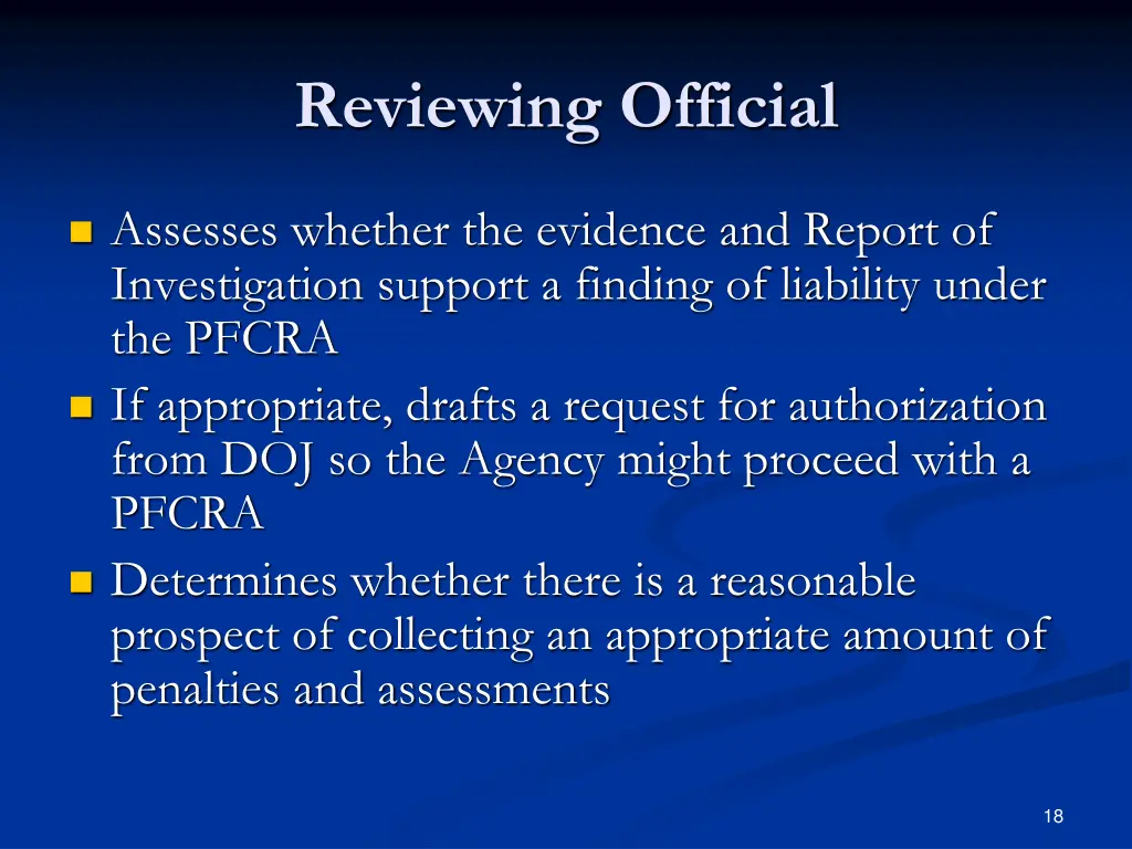 reviewing official