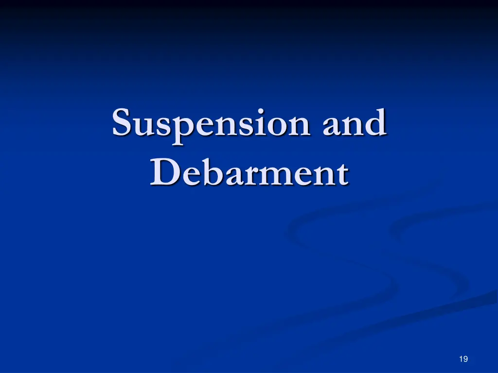 suspension and debarment
