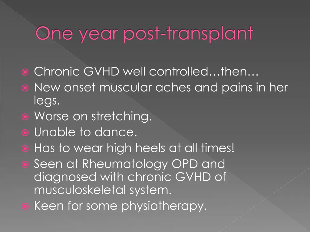 one year post transplant