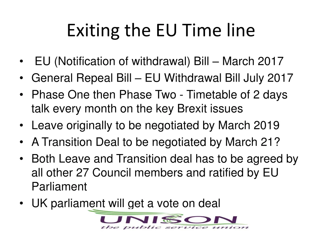 exiting the eu time line