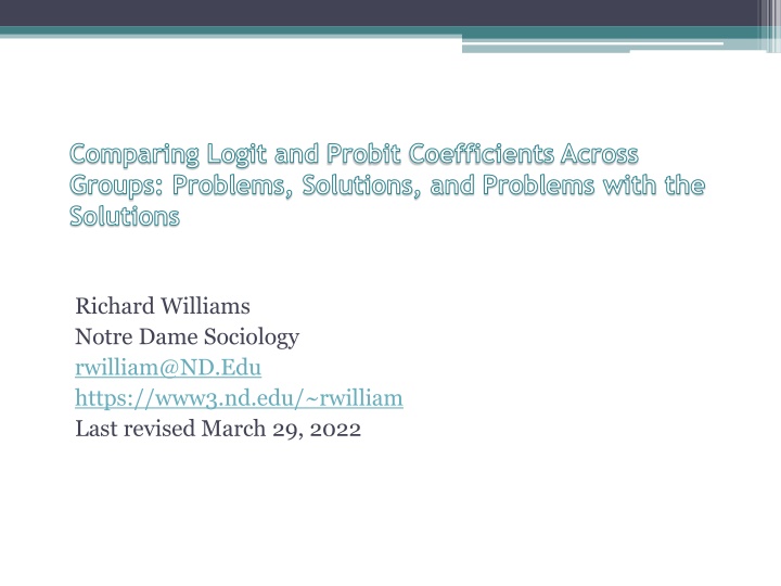 comparing logit and probit coefficients across