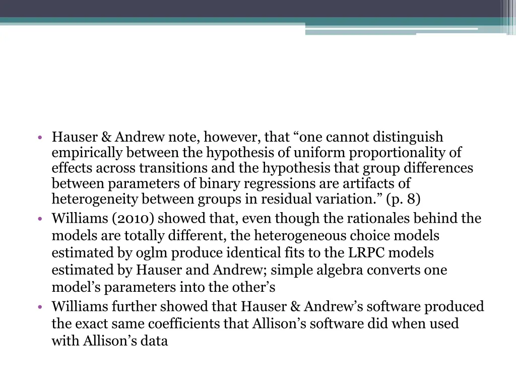 hauser andrew note however that one cannot