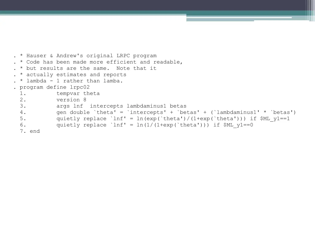 hauser andrew s original lrpc program code