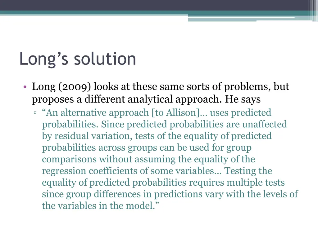 long s solution
