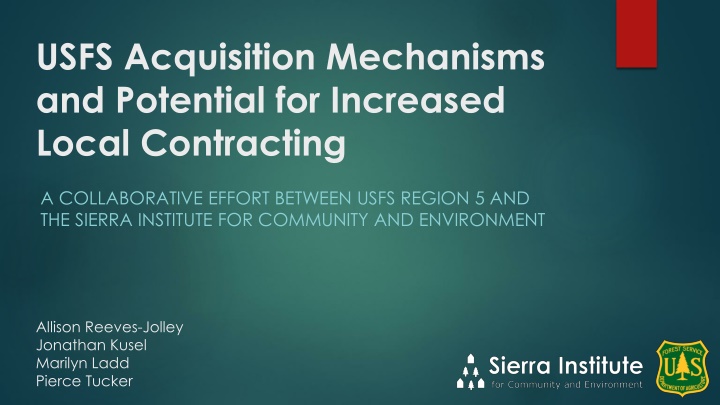 usfs acquisition mechanisms and potential