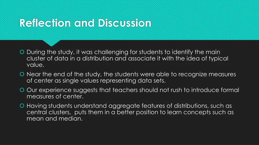 reflection and discussion