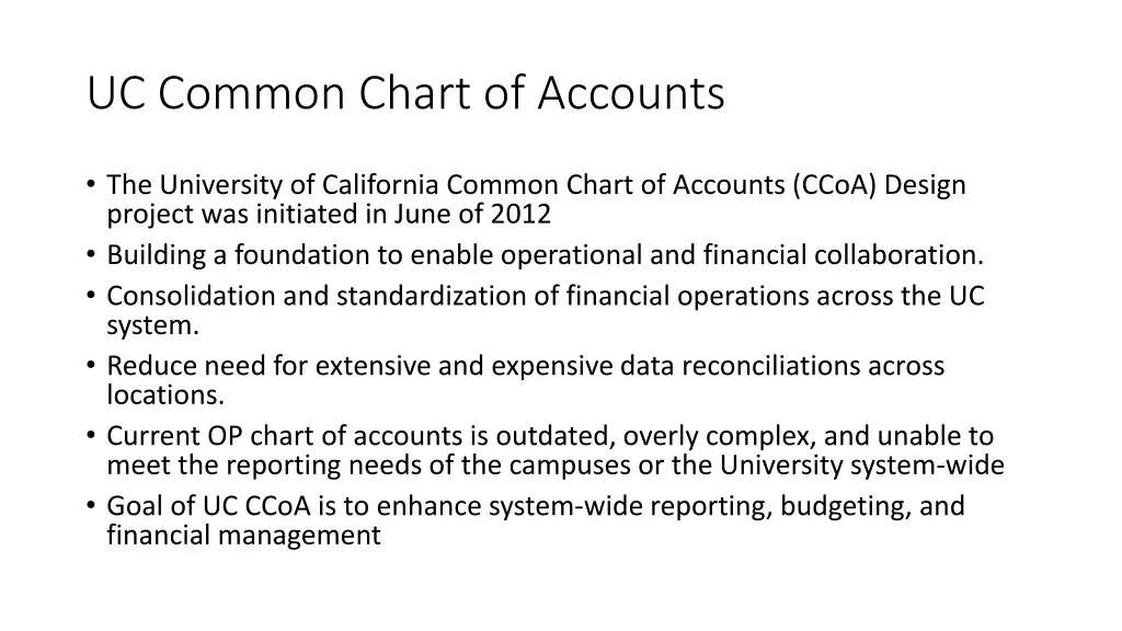 uc common chart of accounts