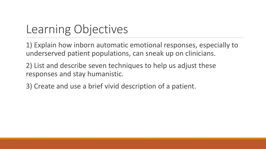 learning objectives