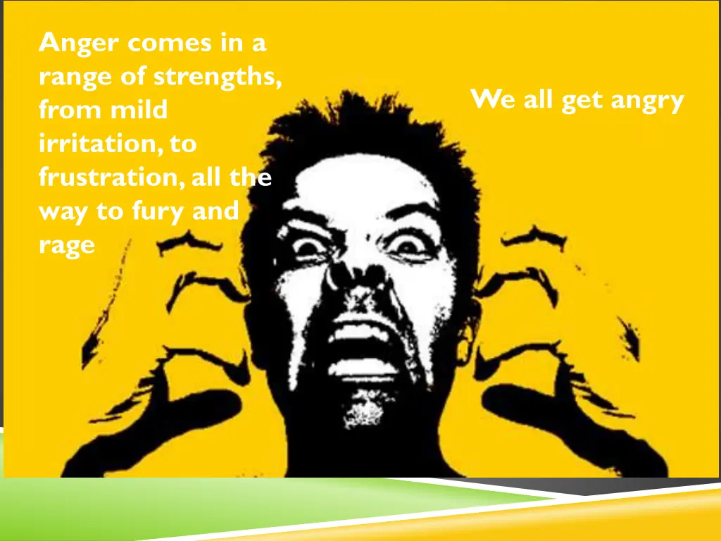 anger comes in a range of strengths from mild