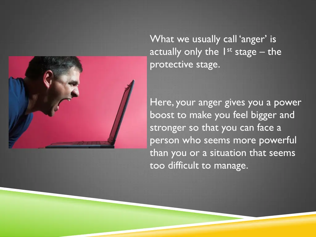 what we usually call anger is actually only