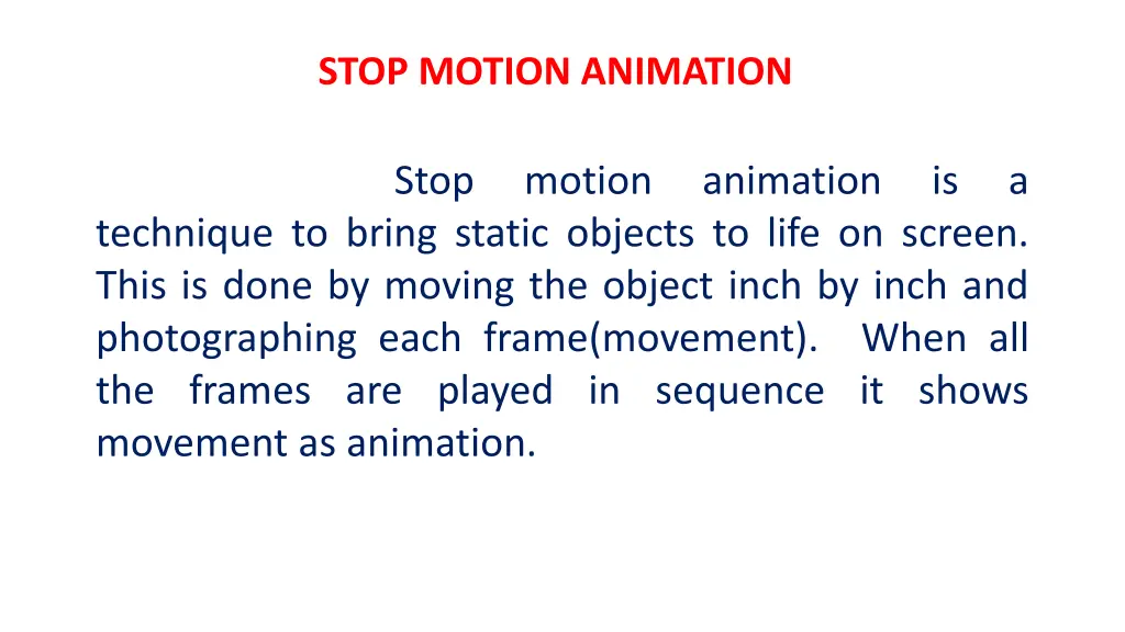 stop motion animation 1