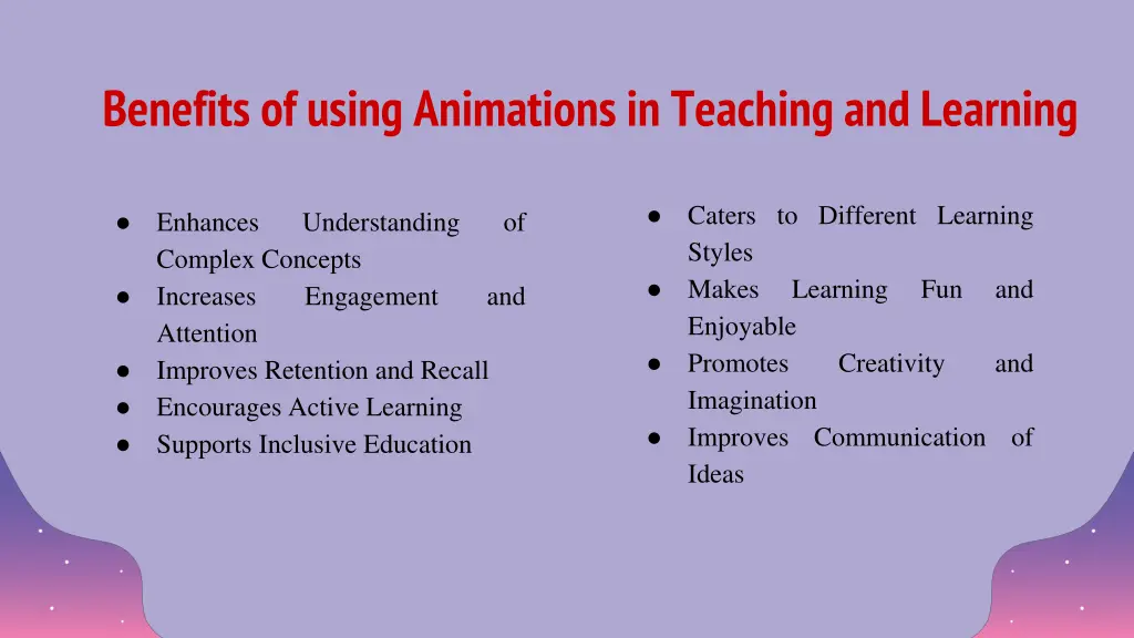 benefits of using animations in teaching
