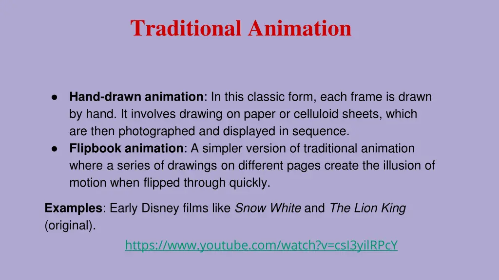traditional animation