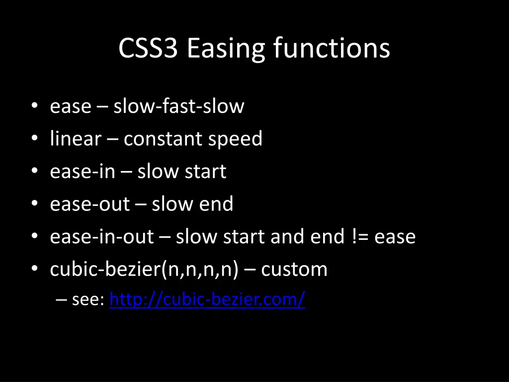 css3 easing functions