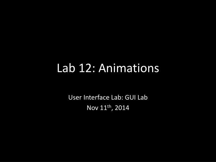 lab 12 animations