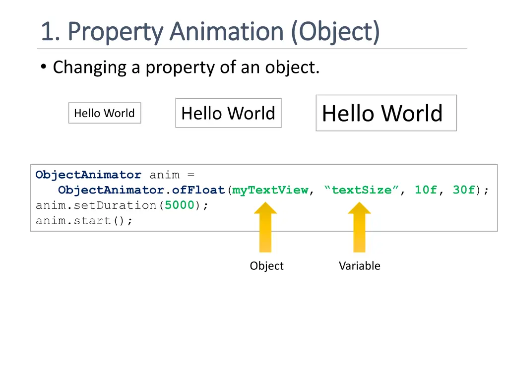1 property animation object 1 property animation