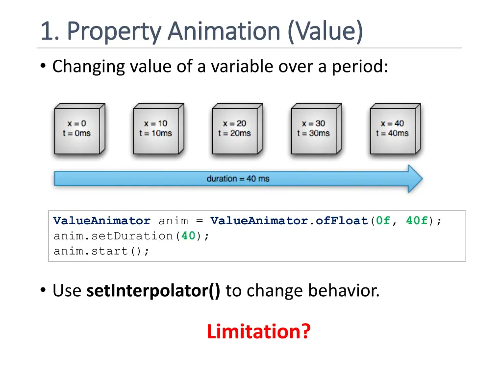 1 property animation value 1 property animation