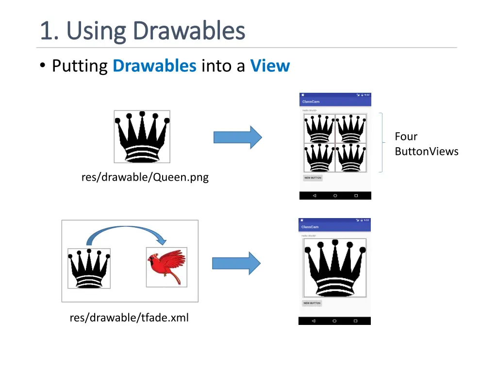 1 using 1 using drawables drawables putting