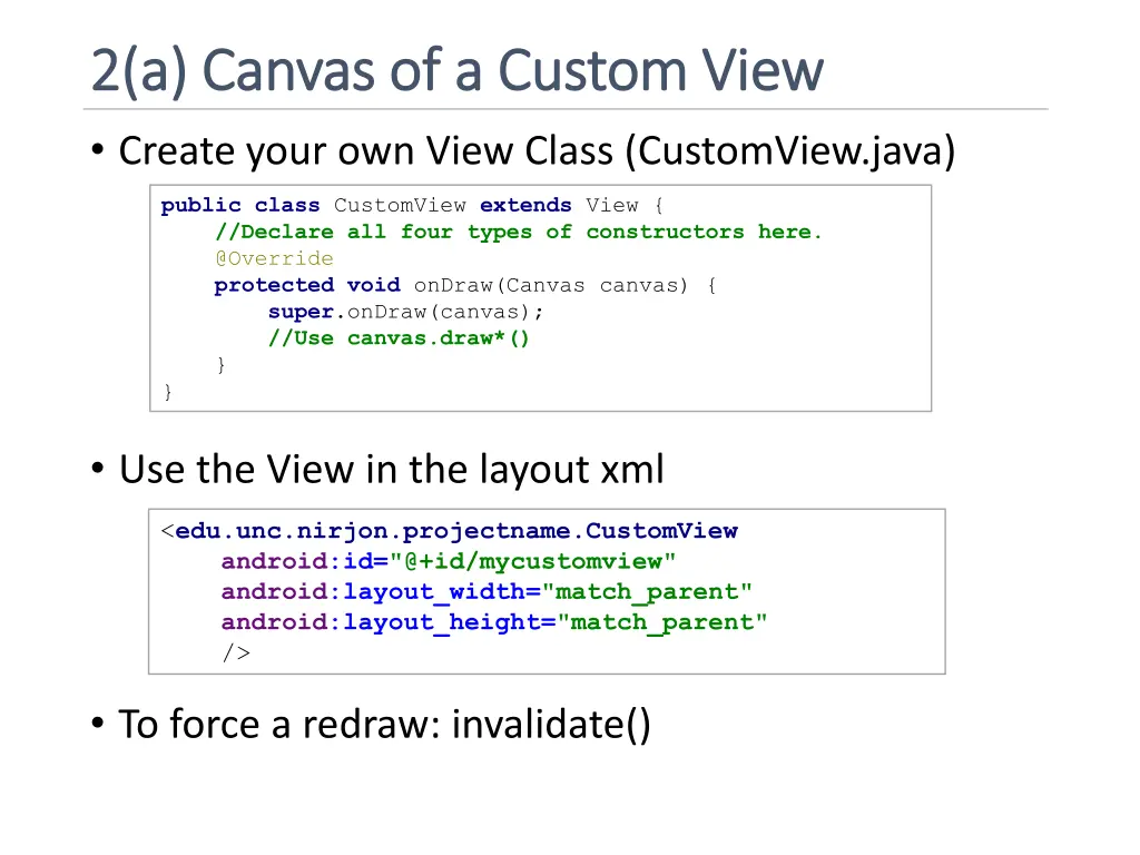 2 a canvas of a custom view 2 a canvas 1