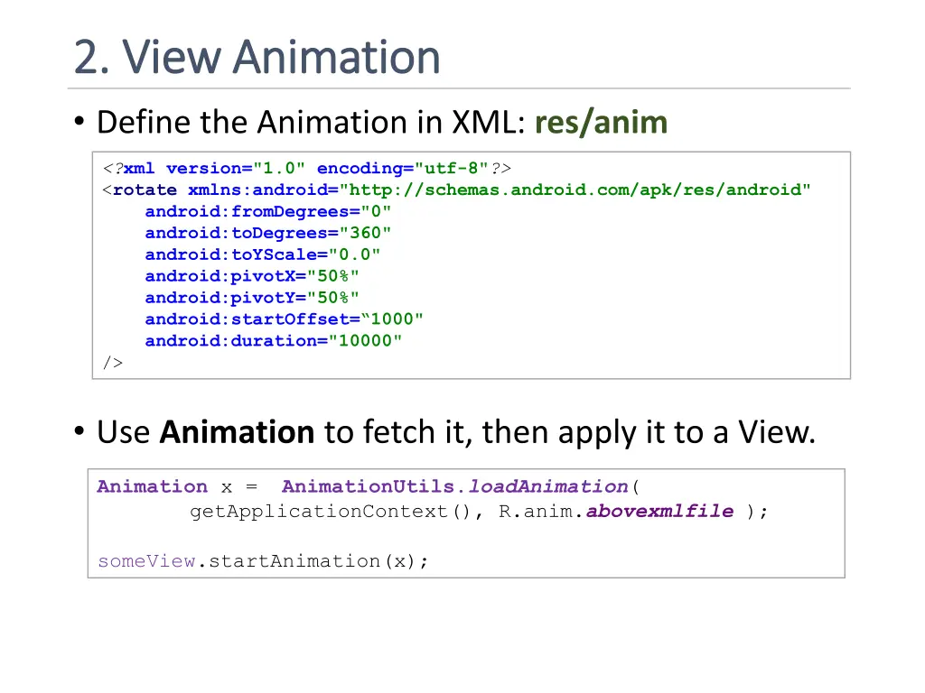 2 view animation 2 view animation define