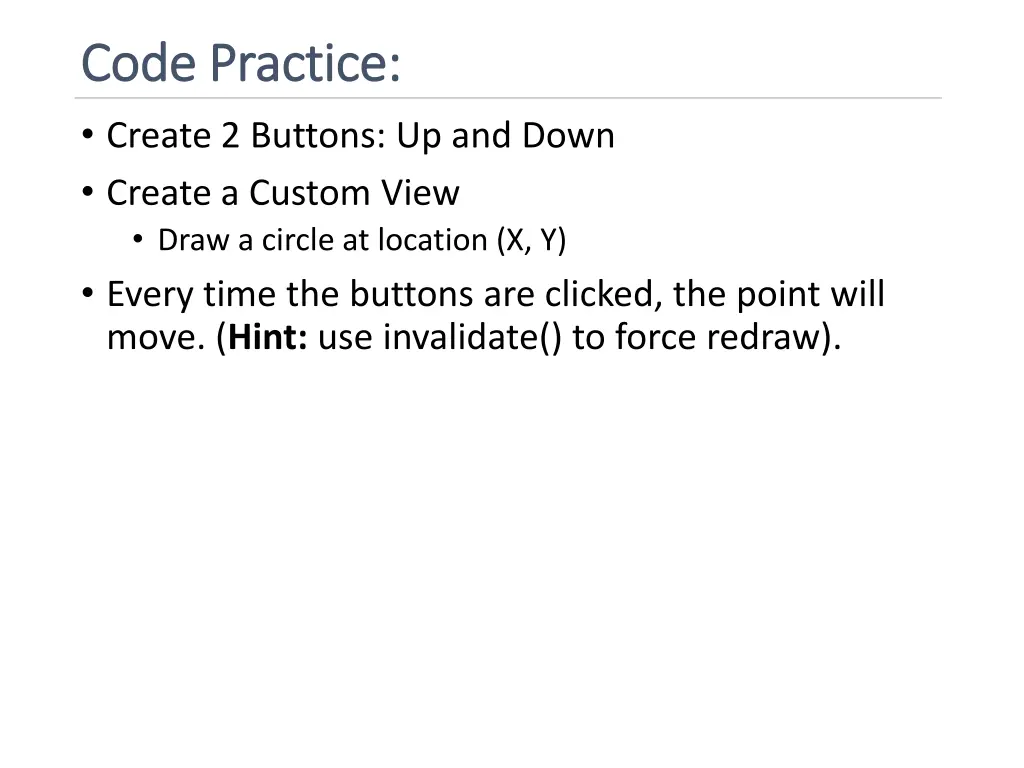 code practice code practice create 2 buttons