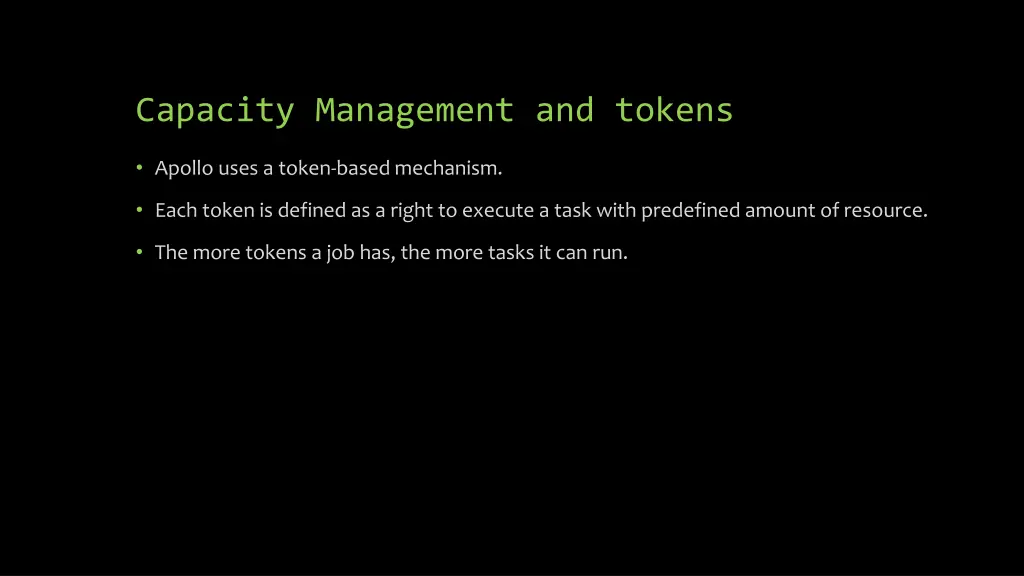 capacity management and tokens