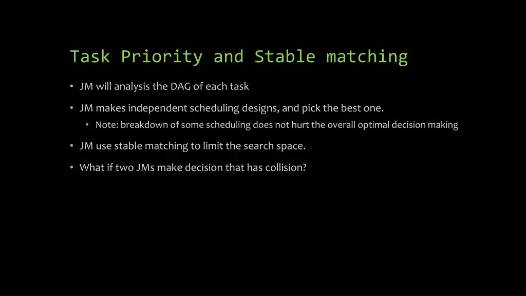 task priority and stable matching