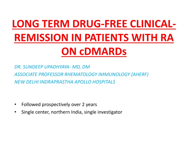 long term drug free clinical remission
